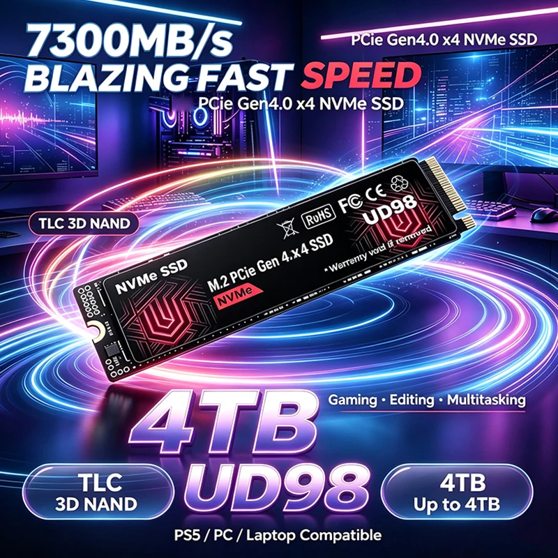M.2 Nvme 4Tb Pcie 4.0 Ssd - قرص تخزين داخلي جديد أصلي UD98