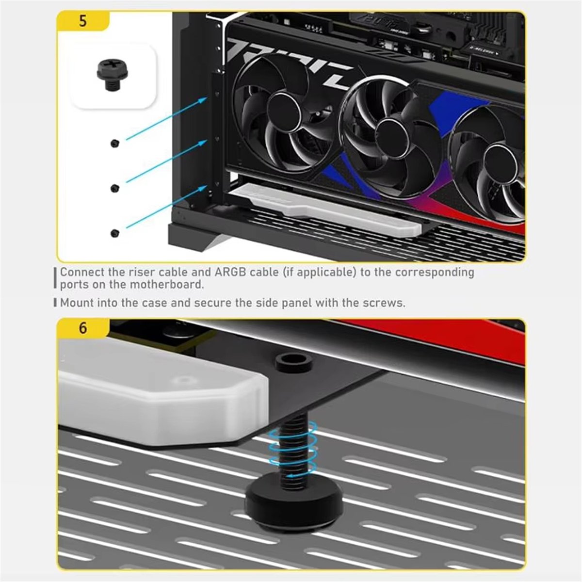 حامل تثبيت GPU عمودي مع كابل ر - مراجعة Pcie 4.0 X16 Riser Cable 90 Degree وسعره